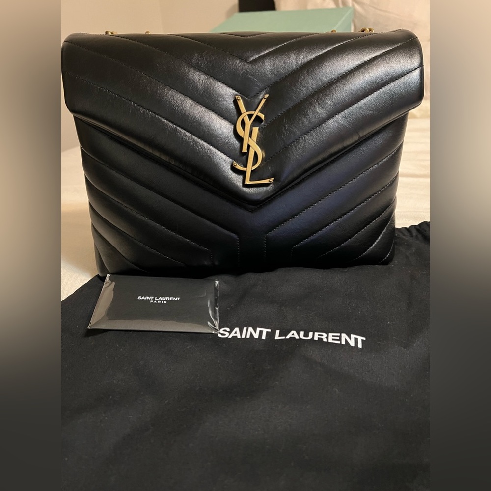 Saint Laurent Lou Lou Medium Calf flap top shoulder bag